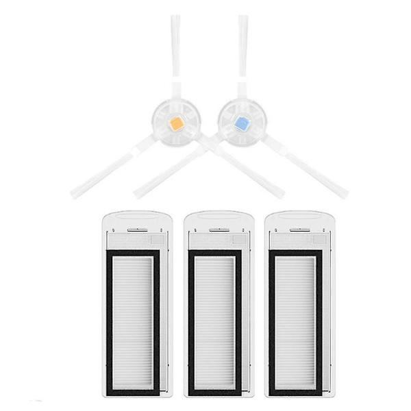5-pack för Narwal T10 J1 J2 Robotdammsugare Tvättsbara Sidoborstar HEPA Ersättningsdelar