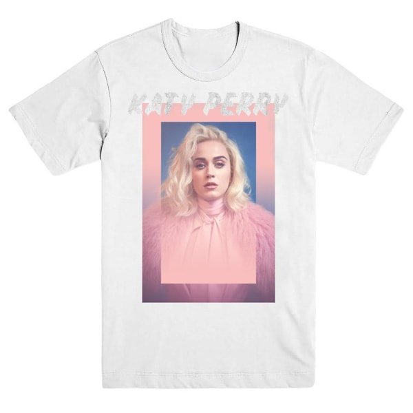 Katy Perry kedjad folie vit kortärmad T-shirt XXXL