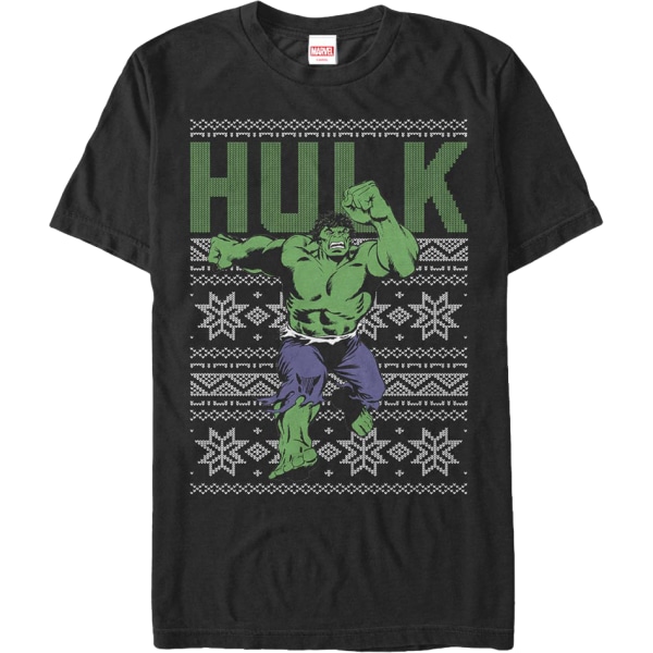 Falsk Grim Hulk Juletrøje Marvel Comics T-shirt Ny L