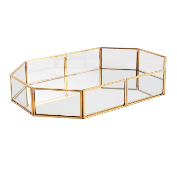 Nordisk Stil Glas Kobber Geometrisk Opbevaringskurv Enkel Stil Hjemtilbehør Organizer