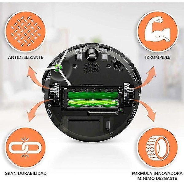 4 stk Dekk for Irobot Roomba Robotstøvsuger Hjul Serie 500 600 700 800 I7 S9 Irobot Hjul