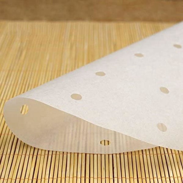 Air Fryer Liners - 200 ark perforerat pergamentpapper, fyrkantigt bambu ångande papper kompatibelt