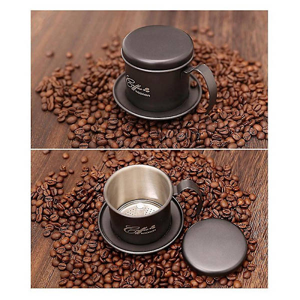 Vietnamesisk kaffefilterkopp dryppesopptaker med håndtak dryppkaffefilterkopp hell