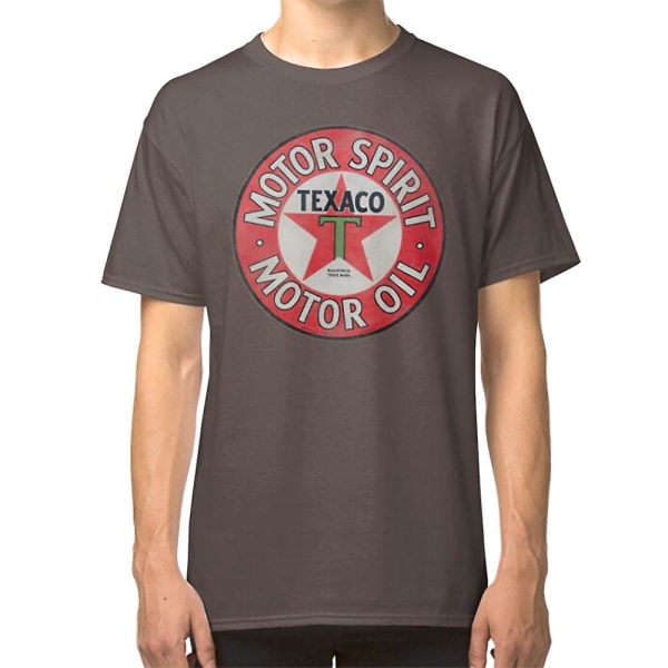 Vintage Texaco Motor Spirit -logolla varustettu T-paita darkgrey M