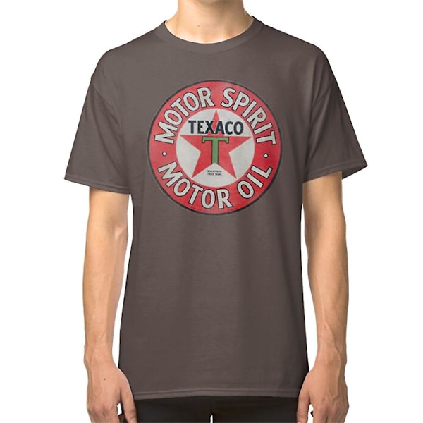 Vintage Texaco Motor Spirit -logolla varustettu T-paita darkgrey XL