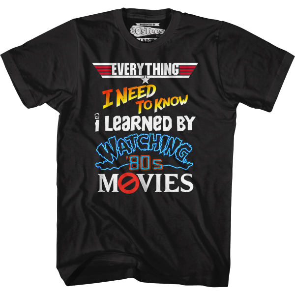 Everything I Need To Know 80s Movies T-Shirt M