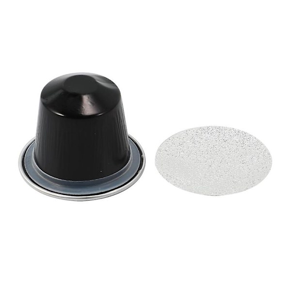 50 Set Refyllbara Kaffe Kapsel Koppar Engångs Kaffe Kapsel Förpackning Svart Cafe Tillbehör