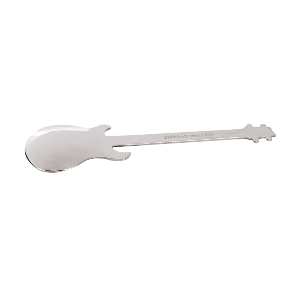 Gitarrkaffesked 12-pack kreativ söt sked rostfritt stål tesked omrörningssked gitarr s