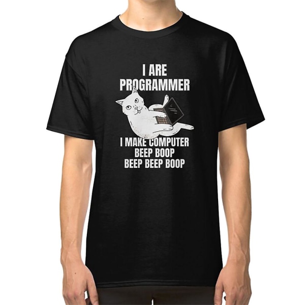 Jag är programmerare Dator Katt Pip Boop Jag Rolig IT T-shirt M