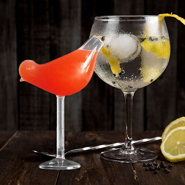 2 stk. 150ml Kreative Fugleformede Cocktailglass Personlige Molekylære Røykte Glassvifte