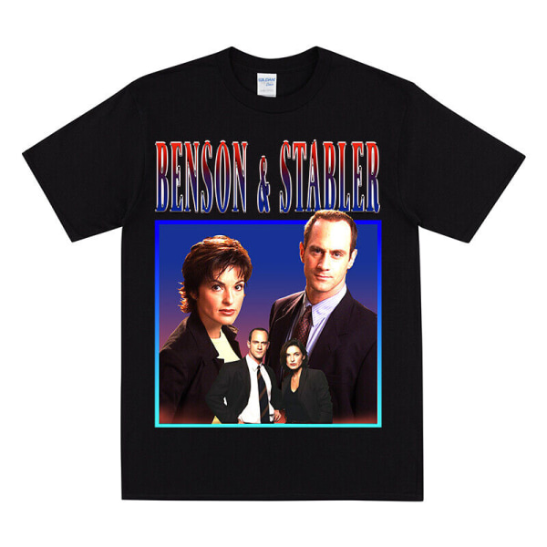 BENSON & STABLER Homage T-shirt - 'Law & Order SVU' Tema T-shirt Black L