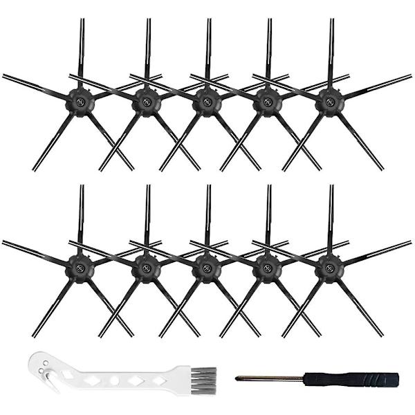 10 stk Svarte Myke Silikon Sidebørster for S7 S6 Maxv S6 S6 Pure E4 S4 Max S4 S5 Max S5 Robotstøvsuger