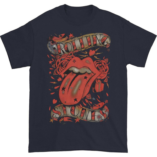 Rolling Stones T-shirt med tunga och stjärnor L