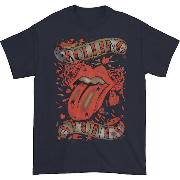 Rolling Stones T-shirt med tunge og stjerner M