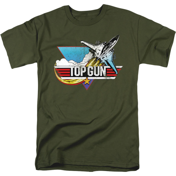 Militärgrön Vintage Logo Top Gun T-shirt S