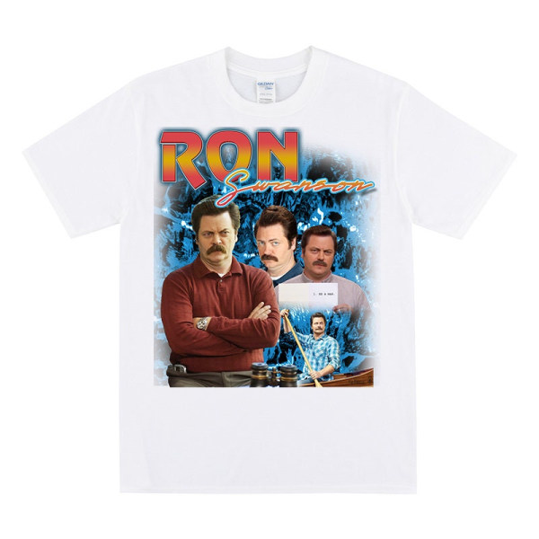 RON SWANSON Hyllest T-skjorte White XL