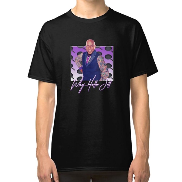 Why Hello Jill Ainsley Harriott tryck - 80-tals stil Nostalgisk Tryckt T-shirt XXL