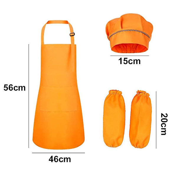 Storpack Kockhatt Set, Justerbar Barnförkläde T yellow