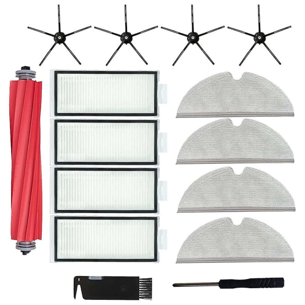 Reservedeler for Q7 Max, Q7 Max+, Q7 Plus, T8 Robotstøvsuger - Hovedsidebørste, HEPA-filter, M
