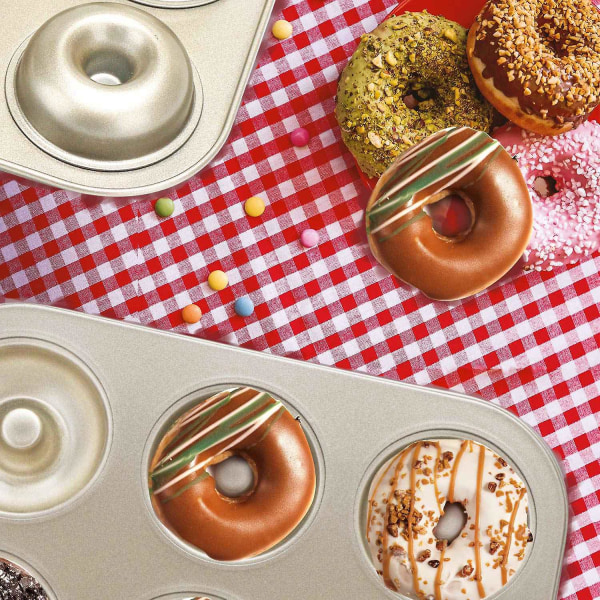 Madeleineform, non-stick donutform, 2-delad donutbakform, kolstål donutformar, donutbakning