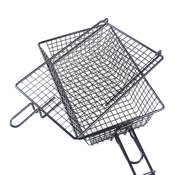 Grillkurv i metall for fiskesteik med lokk, non-stick