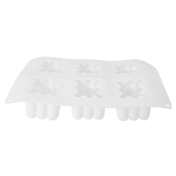 6-hålig 3D kubformad ljusform i silikon, DIY-hantverk, handgjorda ljus av sojavax, doftljus