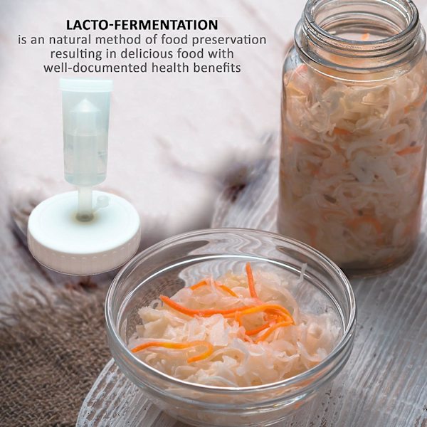 8-pack Munstycke Masonburklock Fermentering Lock med Luftlås Fermenteringssats för att göra Westside Sauerkraut