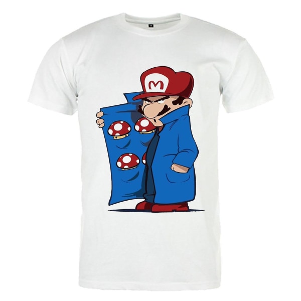 Unisex Mario Dealer T-shirt, Vit XL