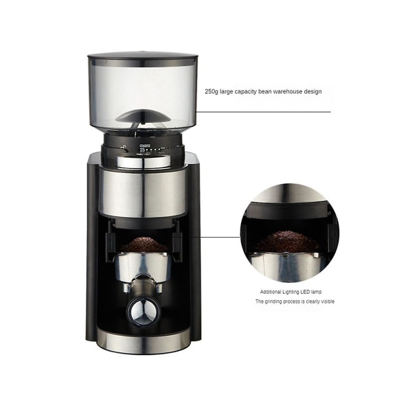Elektrisk kaffekvarn 18 nivåer justerbar burrkvarn kaffebönkvarn höghastighets espressokvarn