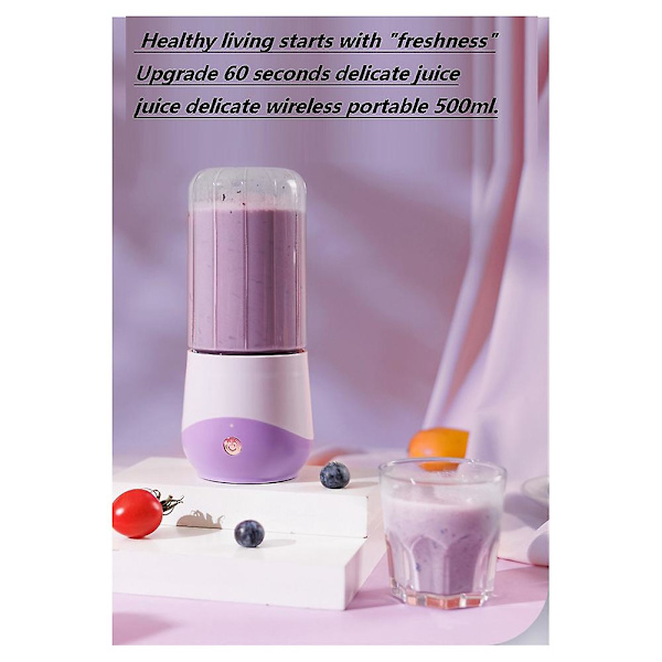 Enhånds drikke-miniblander for shakes og smoothies, personlig blender med oppladbart USB