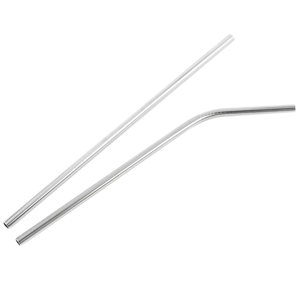 100 st Metallsugrör Återanvändbara 304 Rostfritt Stål Dricksvattenrör 215 Mm X 6 Mm Böjda silver