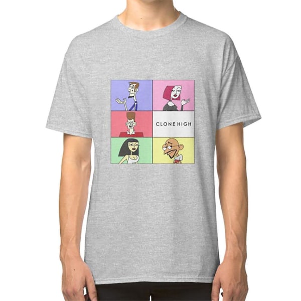 Clone High T-skjorte med firkantet ramme grey XL