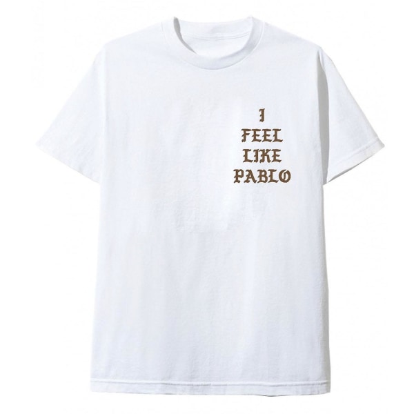 Livet av Pablo White Tee älskar Kanye Brown Font T-shirt XXXL