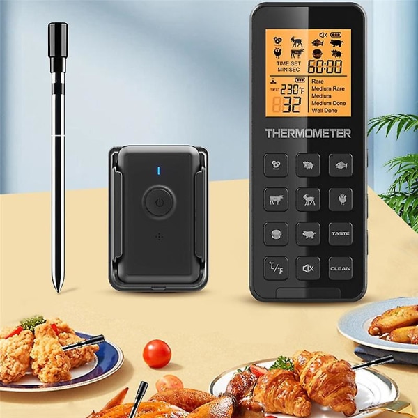 Digital Trådlös Kötttermometer - Mattermometer med 1 Sonda - Fjärrstyrd Mattermometer, F