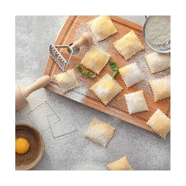 Ravioli-leikkurisetti, Ravioli-puukahva Ravioli-leima, Pasta, Gyoza
