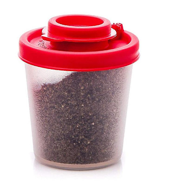 Medelstora salt- och pepparkvarnar, fuktsäkra, saltkvarnar med röda lock, lufttäta i plast