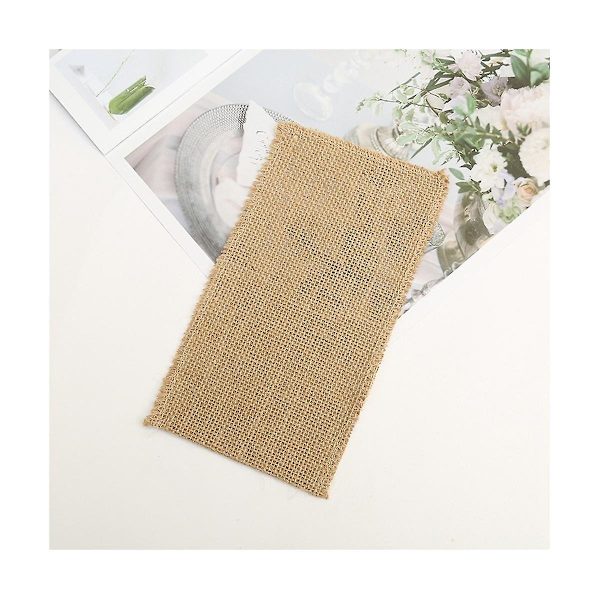 50 st Burlap Spets Servettpåsar Hessiansk Rustik Juldekoration Bröllopsbord Dekoration Bröllopspåse