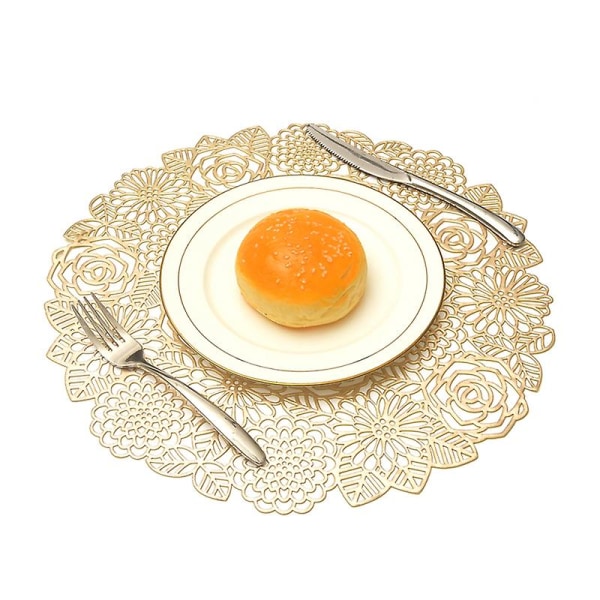 Gull placemats sett med 6 for bord ferie dekorasjon placemats