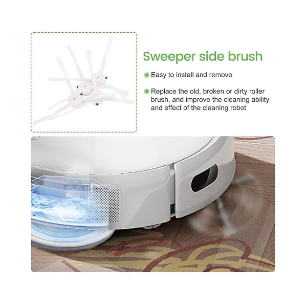 8 Tillbehör för Qihoo 360 S5 S7 S7 Pro Robotdammsugare Reservsida Borste