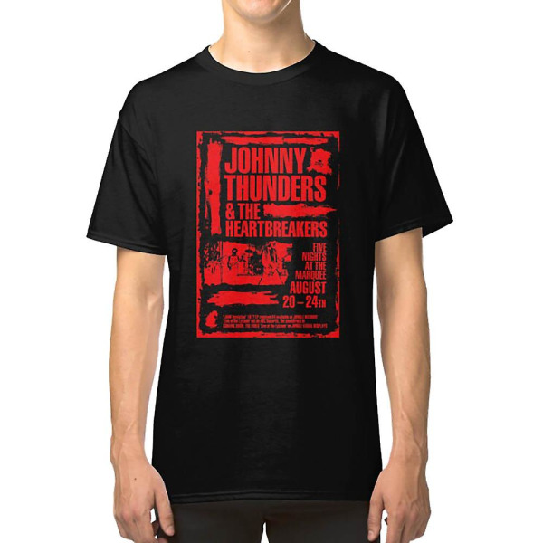 Johnny Thunders London Marquee affisch - rött print. T-shirt XXXL