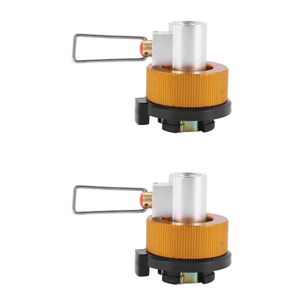 2x Konverteringsadapter Camping Gasspis Adapterventil Tank Gasomvandlare Växlare Påfyllning