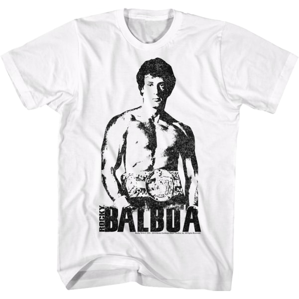 Svart og hvit Rocky Balboa T-skjorte XXXL