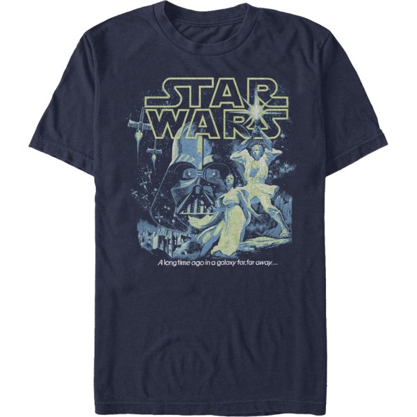 Distressed Episode IV Film Poster Star Wars T-shirt XXL