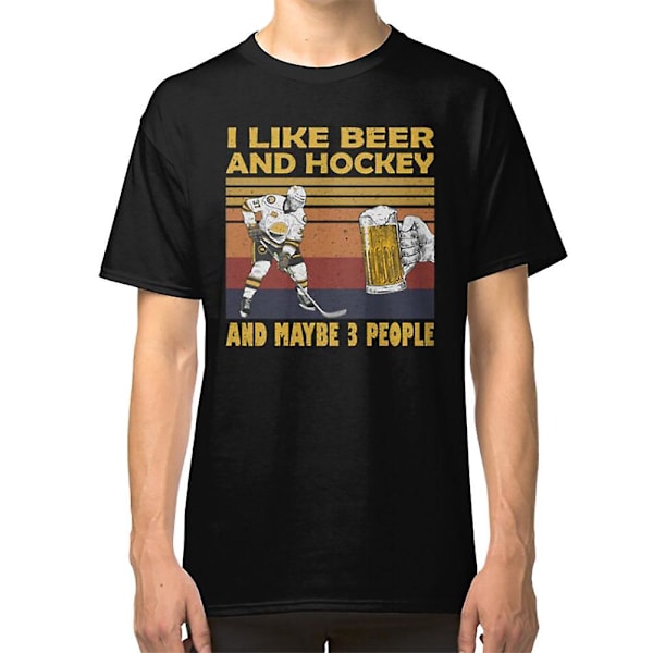 Jag gillar öl och hockey och kanske 3 personer T-shirt L