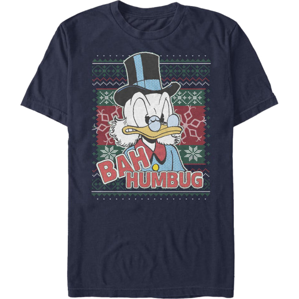 Scrooge McDuck Bah Humbug Faux Ugly Christmas Sweater Disney T-Shirt M