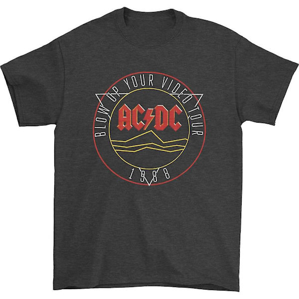 AC/DC Mænds Grå Blød Hånd Tee T-shirt M