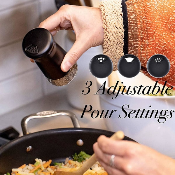 Pepper Shaker med Justerbar Hell Elegant Rustfritt Stål Salt- og Pepperdispenser Perfekt