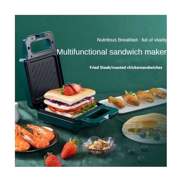 Elektrisk Sandwichmaker Morgenmadsmaskine Toastapparat Værktøj Mad Multifunktionel Opvarmningspresse EU-stik