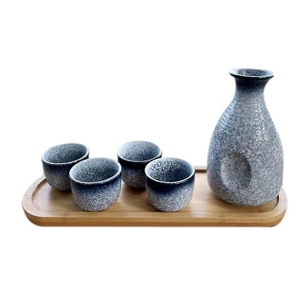 1 sæt udsøgte japanske keramiske sake kopper sake pot retro sake sæt japansk retro enkel cera