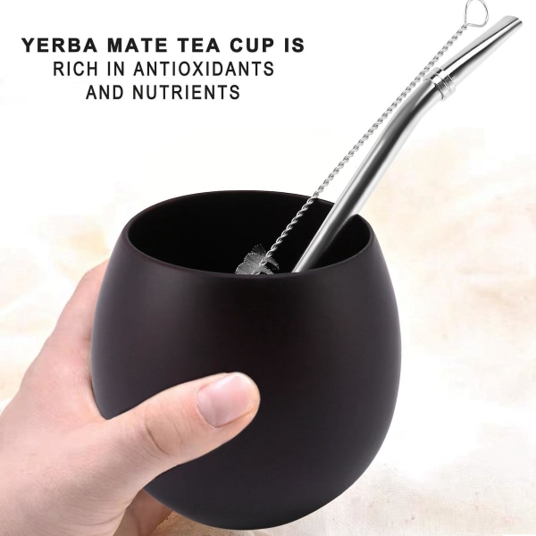 2X trä Yerba kalebass Mate set Handgjord kopp av naturligt trä med sked stråklockborste 200 ml (